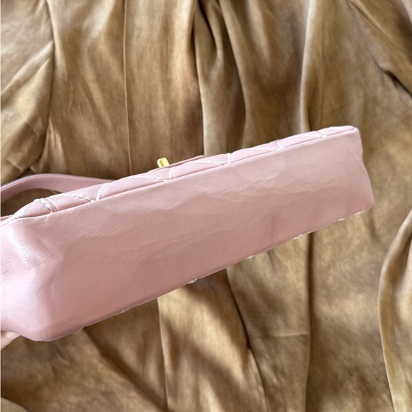 SOLD - CHANEL Pink Calfskin Wild Stitches Vintage Handle Flap Bag Large GHW - Picture 5 of 16